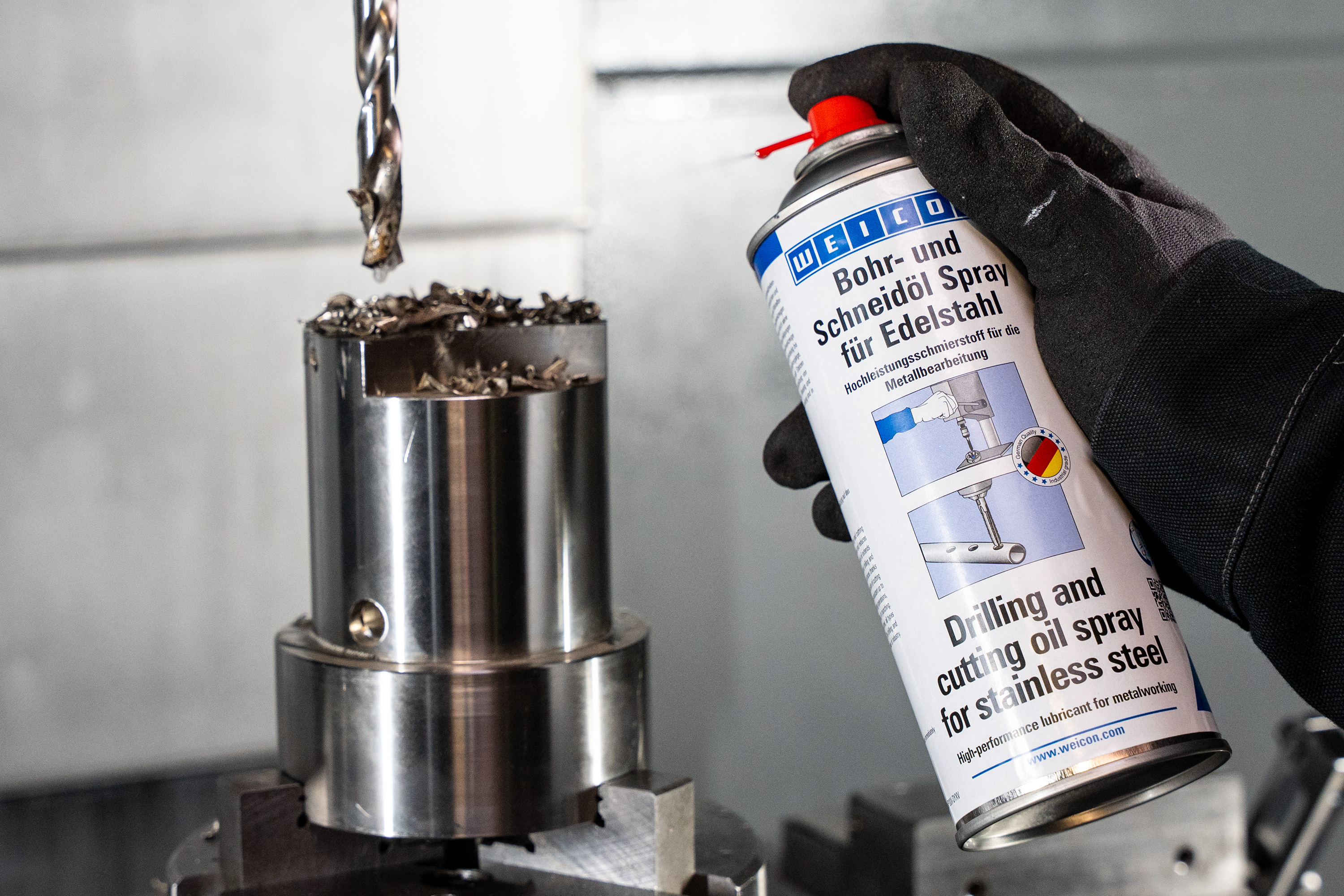 WEICON Bohr- und Schneidöl Spray für Edelstahl Anwendung