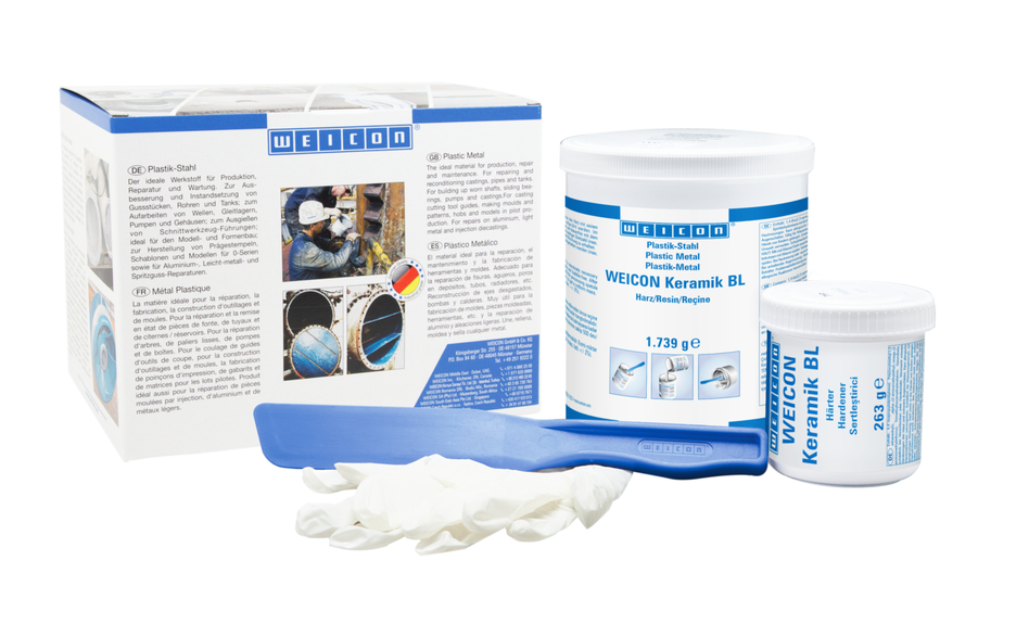 WEICON Ceramic BL | Mineral-filled epoxy resin system for extreme wear protection and high abrasion resistance