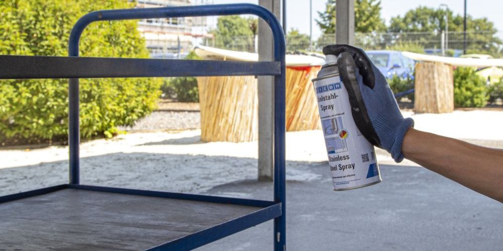 stainless steel spray, spray can, gloves, outdoor furniture, metal protection