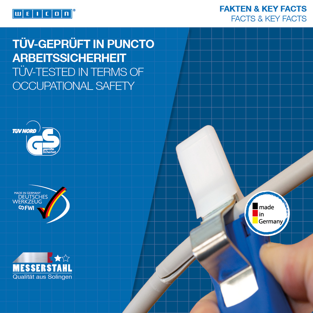 Kabelmesser No. 4-28 H | mit  2-Komponenten-Griff  inkl. Hakenklinge und Schutzkappe | Arbeitsbereich 4 - 28 mm Ø
