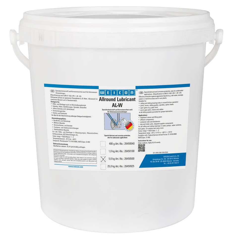 AL-W High-Performance Grease | Special lubricant also for underwater applications AL-W High-Performance Grease | Special lubricant also for underwater applications