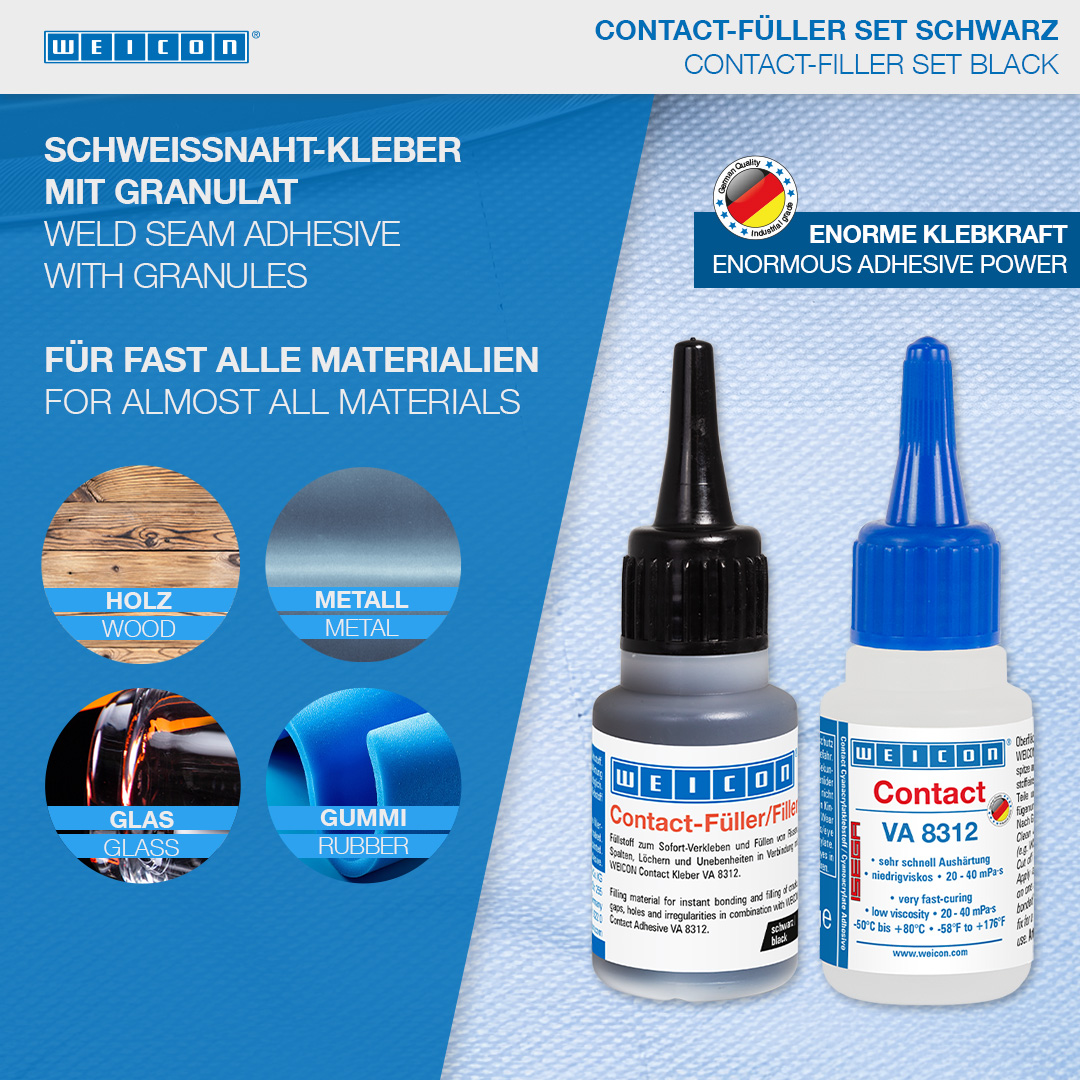 Contact-Filler Set | black special filler and cyanoacrylate adhesive Contact VA 8312
