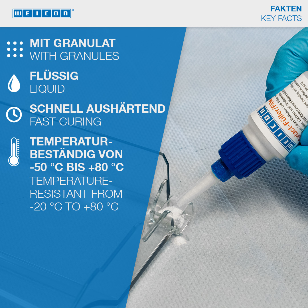 Contact-Füller Set | schwarzer Spezialfüllstoff plus Cyanacrylatklebstoff Contact VA 8312