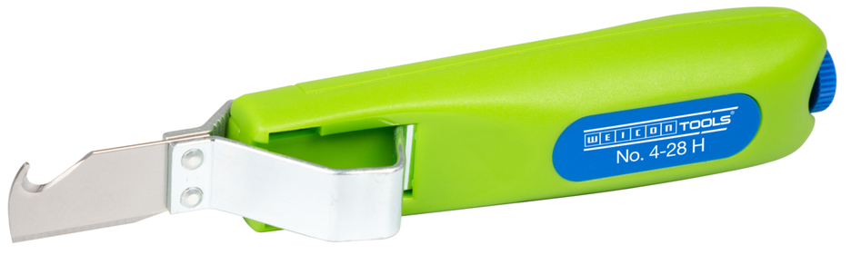 Cable Stripper No. 4 - 28 H Green Line | Stripping tools made from up to 97% renewable raw materials I hook blade and protective cap I working range 4 - 28 mm Ø