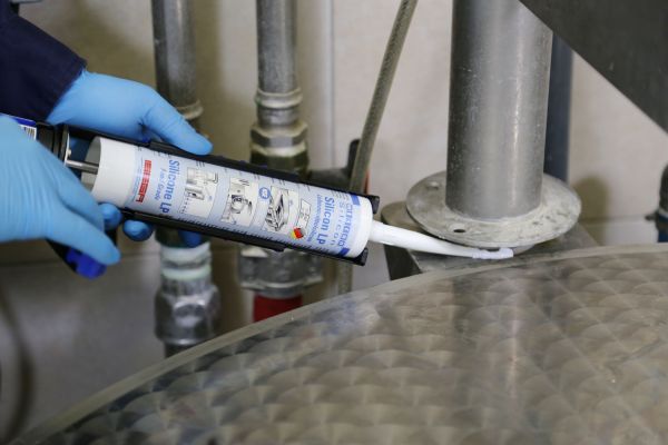 sealant, caulking, syringe, tube, gloves