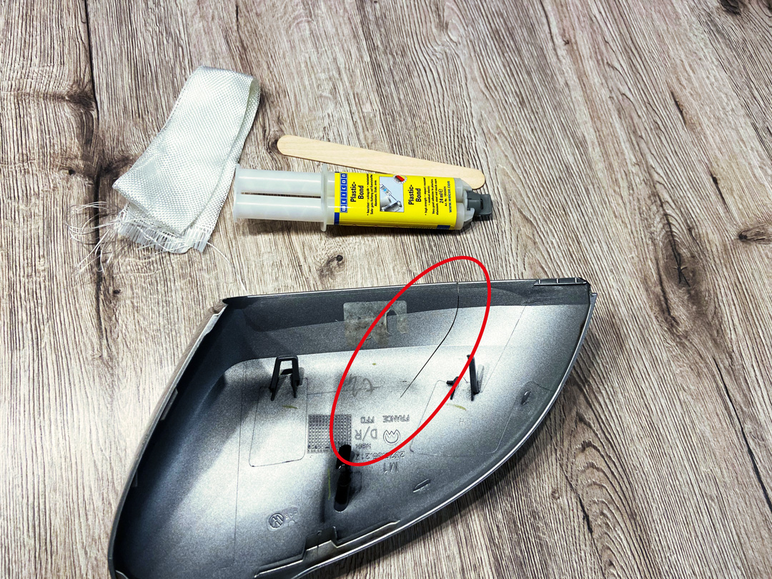 plastic glue, adhesive, caulk, repair kit, molded part