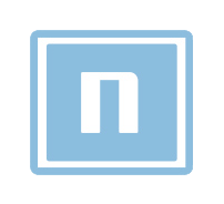 Buchstabe N ist in einem blauen Quadrat, Bild ist hell hinterlegt