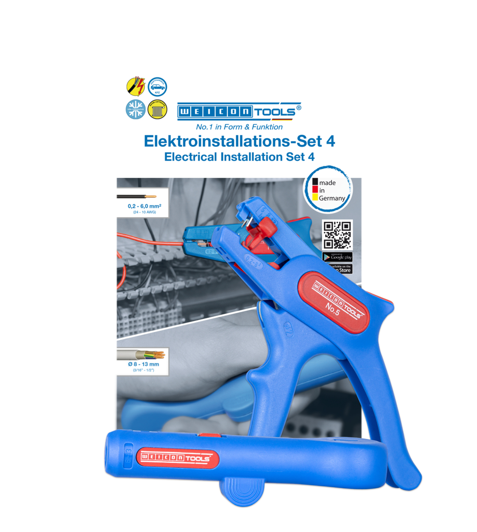 Elektroinstallations-Set 4 | 2-teiliges Abisolierset inkl. Abisolierzange und Entmanteler Elektroinstallations-Set 4 | 2-teiliges Abisolierset inkl. Abisolierzange und Entmanteler