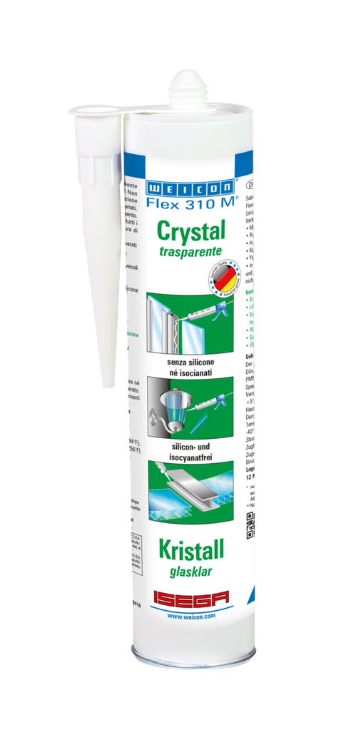 Flex 310 M® Kristall | elastischer Klebstoff auf MS-Polymer-Basis im Presspack für ermüdungsfreies Arbeiten