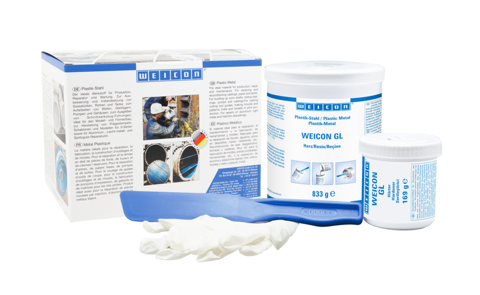 WEICON GL | mineral-filled epoxy resin system for wear protection coating, fast curing WEICON GL | mineral-filled epoxy resin system for wear protection coating, fast curing