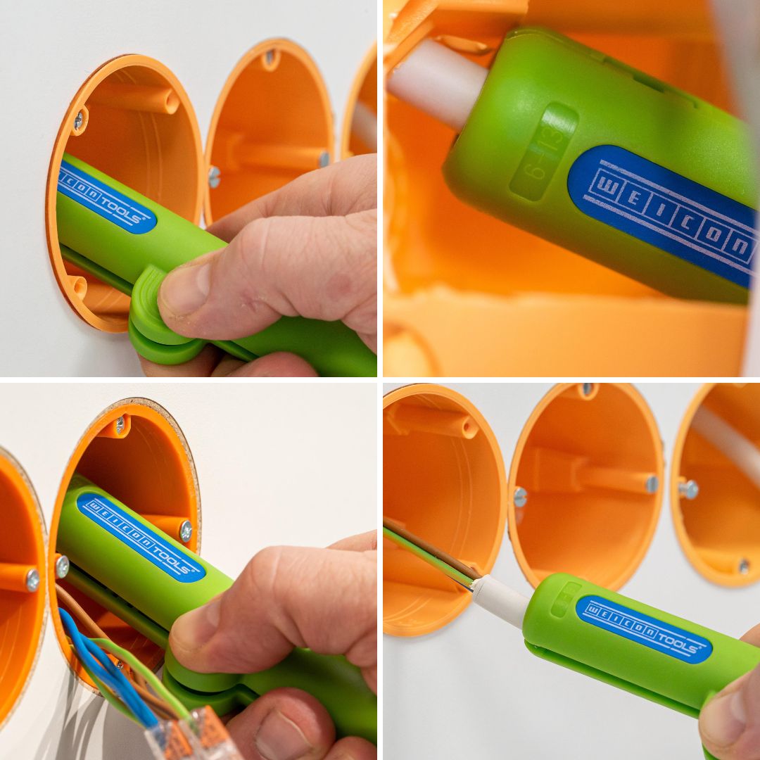 Rundkabel-Stripper No. 13 Green Line | Abisolierwerkzeuge aus bis zu 97 % nachwachsenden Rohstoffen I zum Entmanteln aller gängigen Rundkabel I Arbeitsbereich 6,0 - 13,0 mm Ø