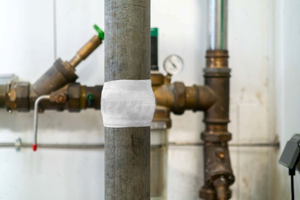 pipe, valve, plumbing, insulation, bandage