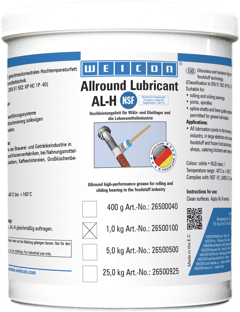 AL-H High-Performance Grease | Food-safe high-temperature grease