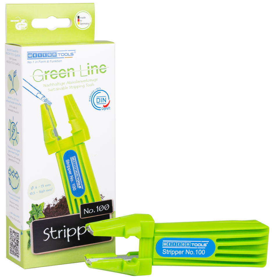 Stripper No. 100 Green Line | Stripping tools made from up to 97% renewable raw materials I multifunctional stripper, working range 0,5 - 16 mm² / 4 - 13 mm Ø