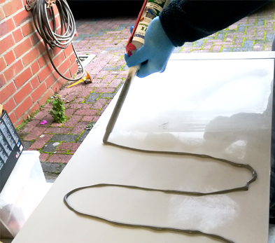 gloves, gloves with tool, kitchen scene, hose, metal rod