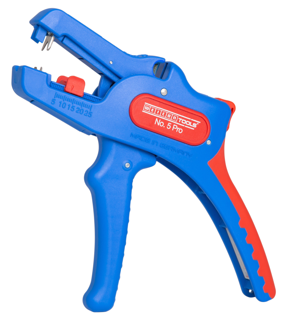 Abisolierzange No. 5 Pro | für alle gängigen flexiblen und massiven Leiter, Arbeitsbereich 0,2 – 16,0 mm² Abisolierzange No. 5 Pro | für alle gängigen flexiblen und massiven Leiter, Arbeitsbereich 0,2 – 16,0 mm²