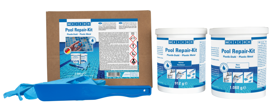 WEICON Pool Repair-Kit | schnelle Reparaturarbeiten auch unter Wasser WEICON Pool Repair-Kit | schnelle Reparaturarbeiten auch unter Wasser