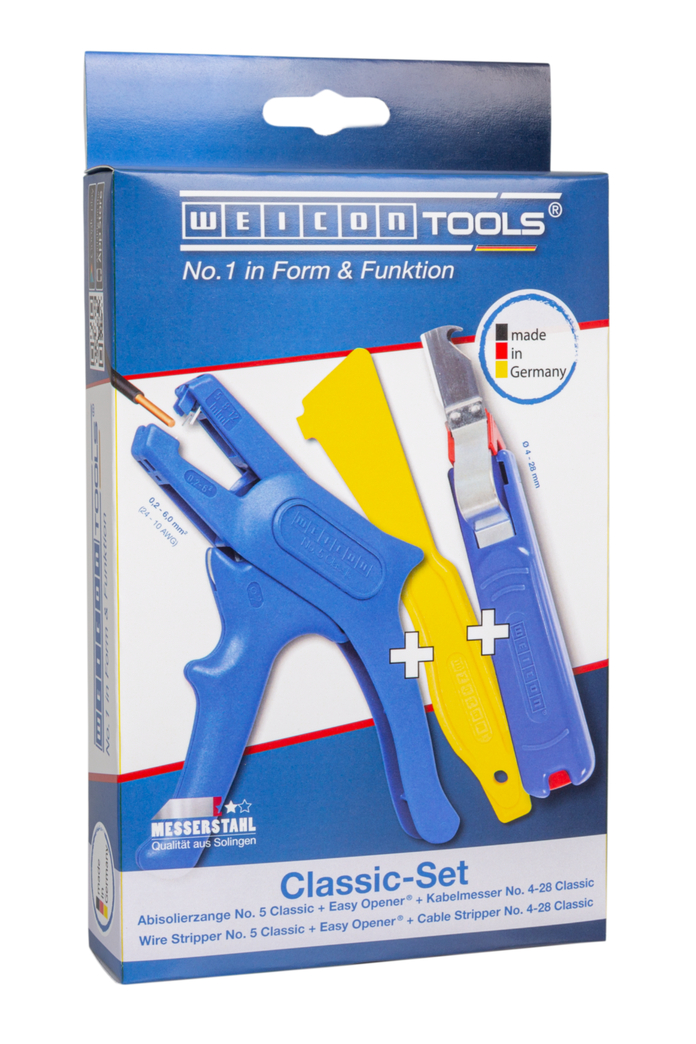 Classic-Set Tools  | WEICON Classic-Set Tools Wire Stripper No.5, Easy Opener, WEICON Cable Knife      C 4-28