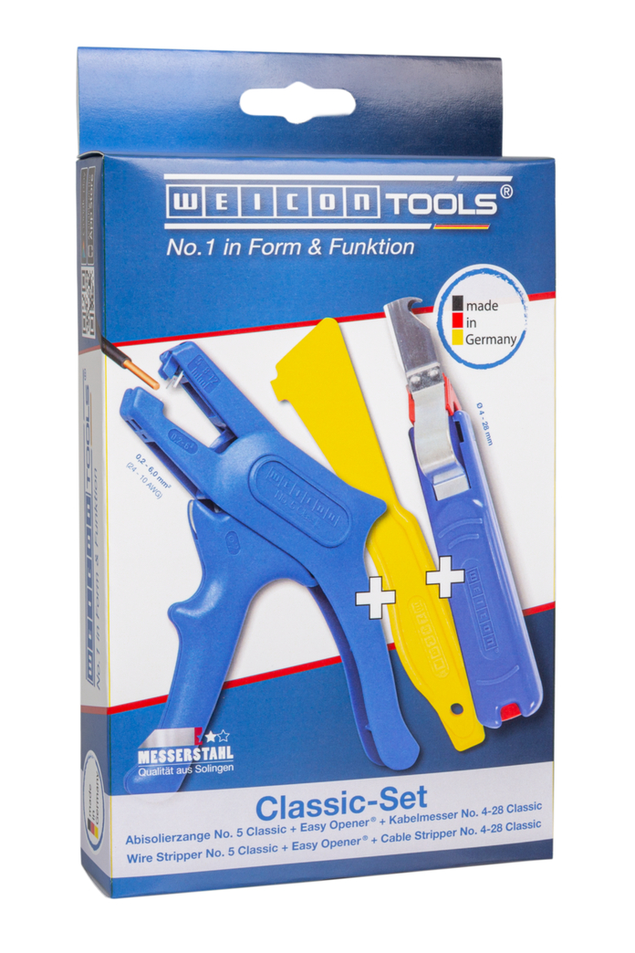 Classic-Set Tools | Elektroinstallationsset mit Abisolierzange | Kabelmesser und Hebelwerkzeug Classic-Set Tools | Elektroinstallationsset mit Abisolierzange | Kabelmesser und Hebelwerkzeug
