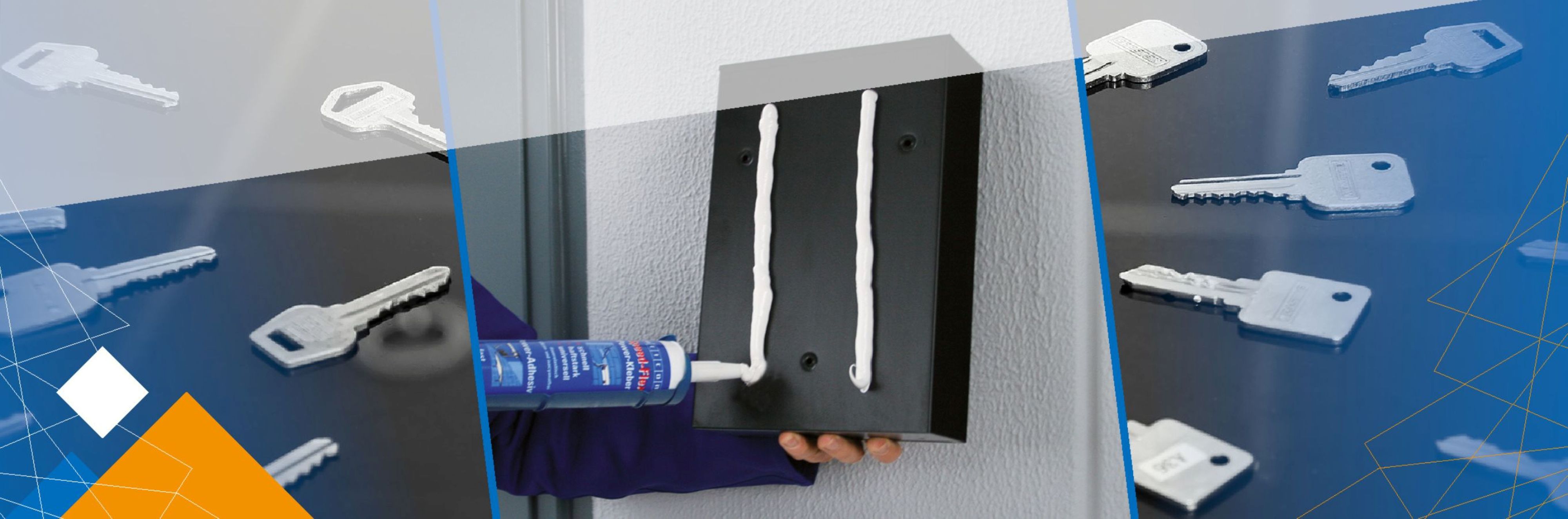 Key lockbox, Adhesive mounting, Black metal, White keys