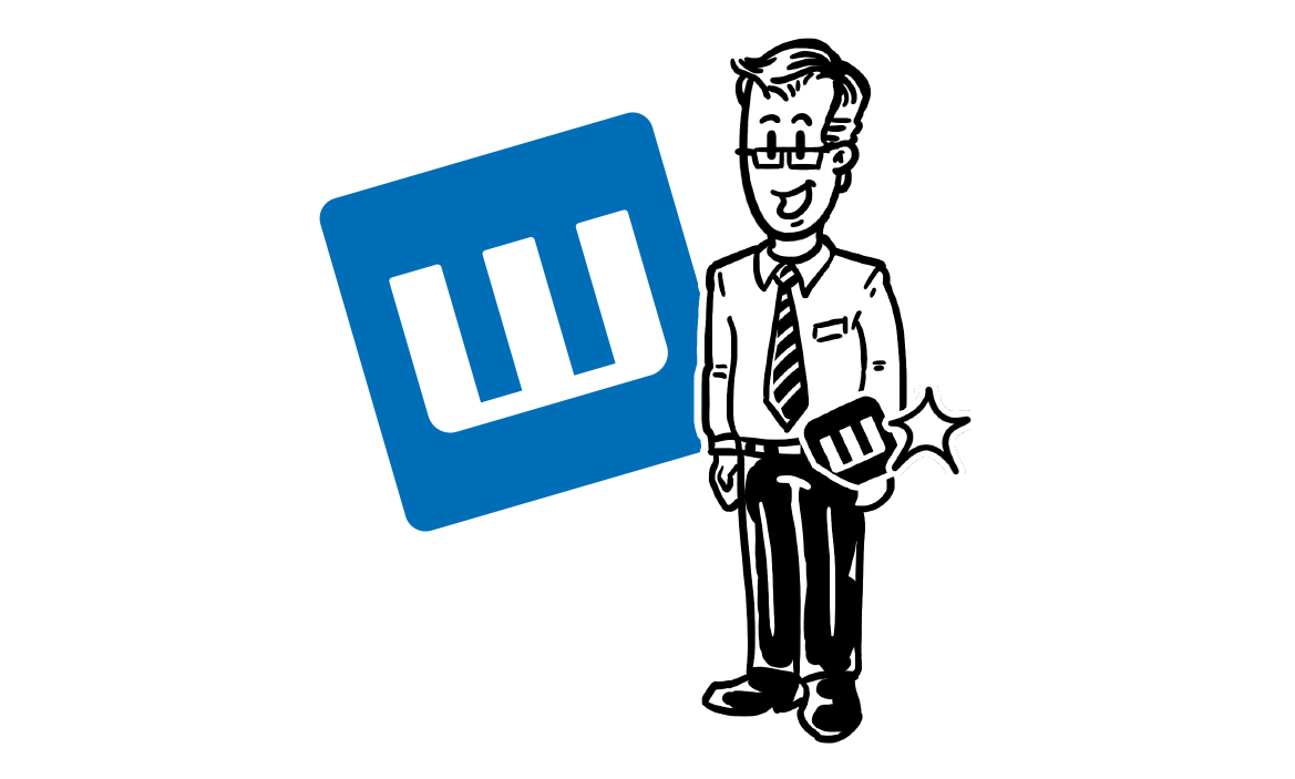 Innovationen Weicon-App-Logo neben dem ein Piktogramm eines Mannes ist