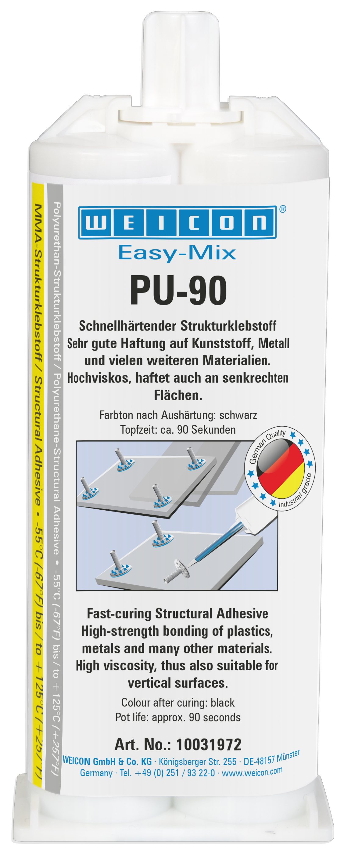 Easy-Mix PU-90 | Polyurethan-Klebstoff, hochfest, Topfzeit ca. 90 Sekunden