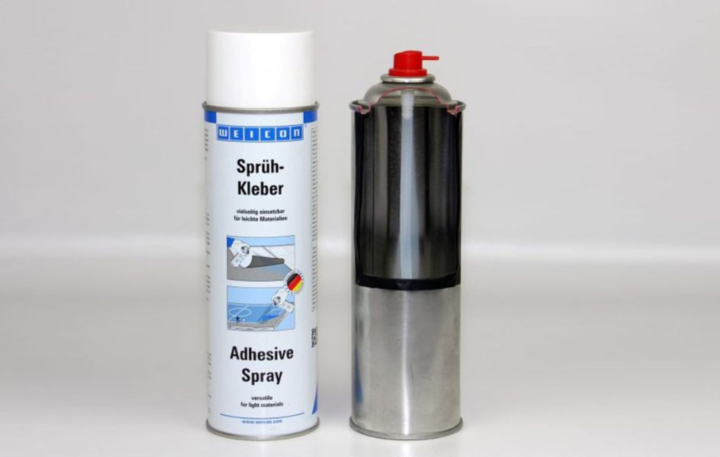 adhesive spray, aerosol can, spray adhesive, white can, red nozzle
