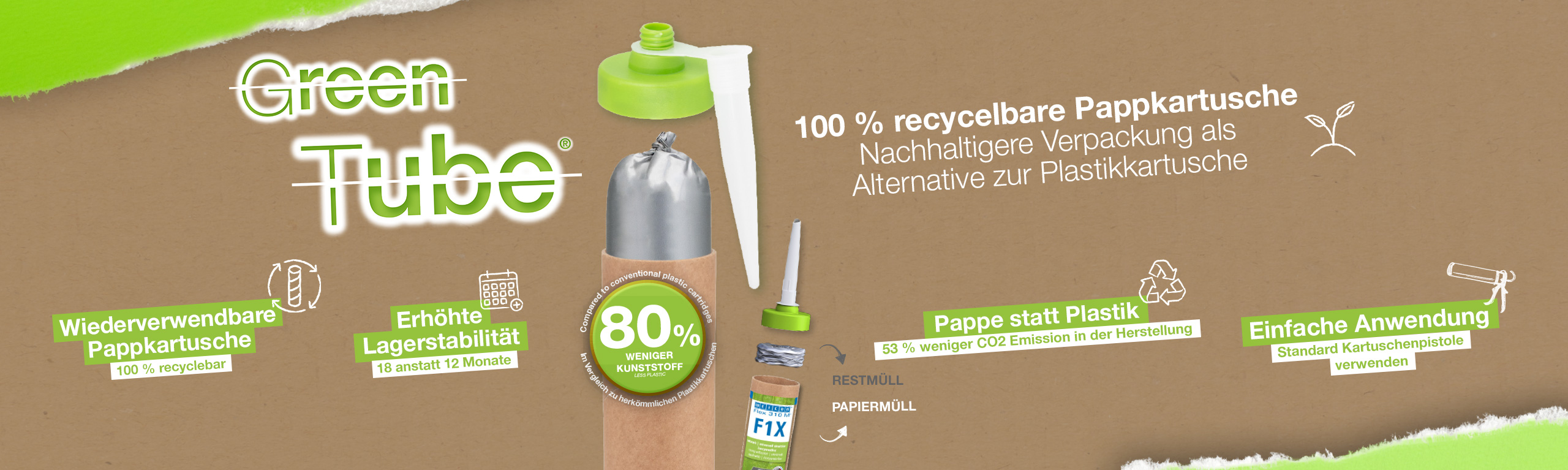 Vorteile der Green Tube Pappkartusche im Gegensatz zu Plastikkartuschen