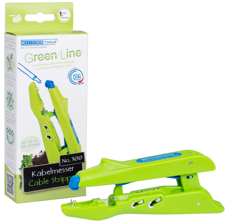 Duo-Crimp No. 300 Green Line | Stripping tools made from up to 97% renewable raw materials I for stripping and crimping I working range 0,5 mm² - 6,0 mm²
