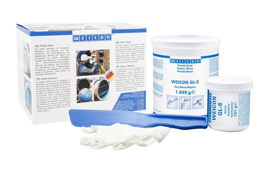 WEICON GL-S | mineralisch gefülltes Epoxidharz-System zur Verschleißschutzbeschichtung, langsame Aushärtung
