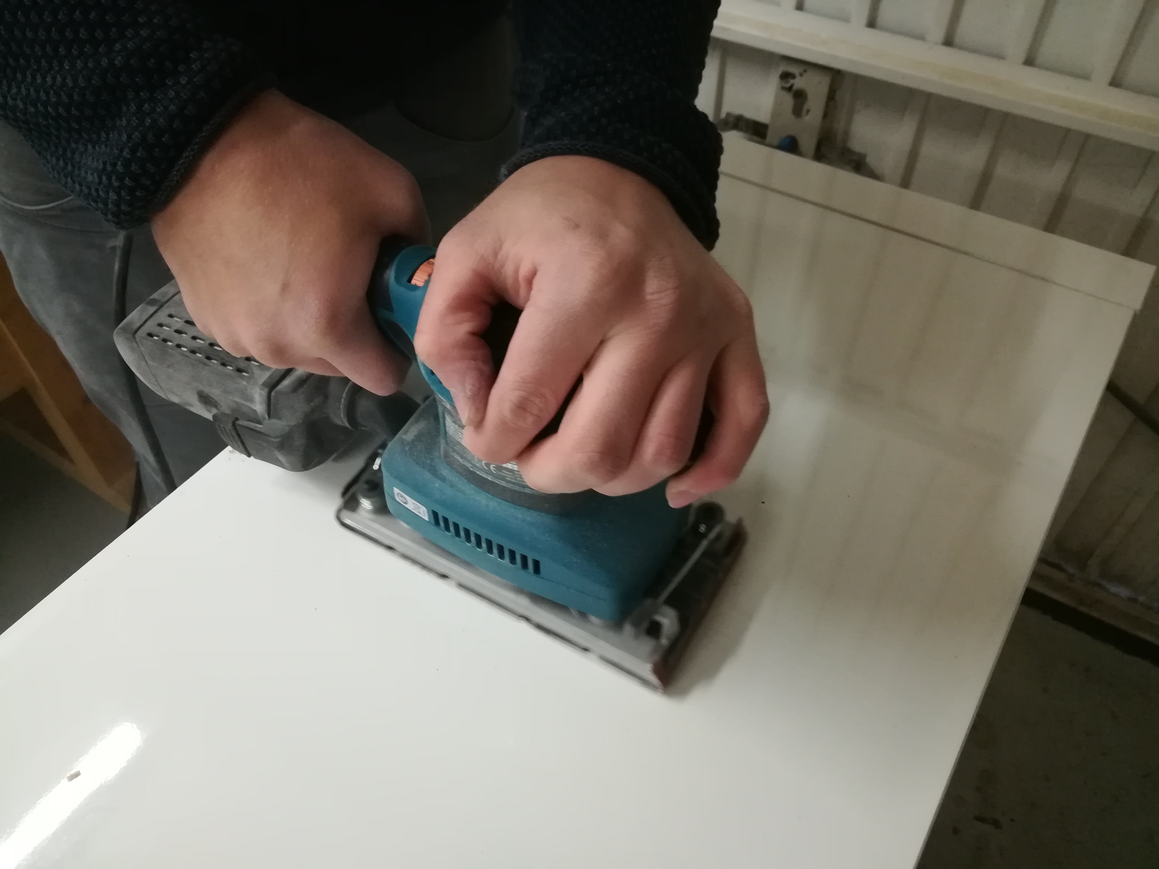 power tool, sander, orbital sander, teal, handheld