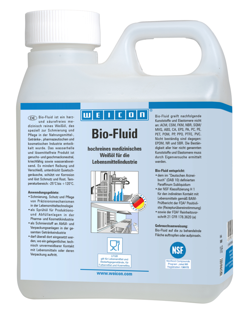 Bio-Fluid | lubricating and care oil for the food sector NSF H1 Bio-Fluid | lubricating and care oil for the food sector NSF H1