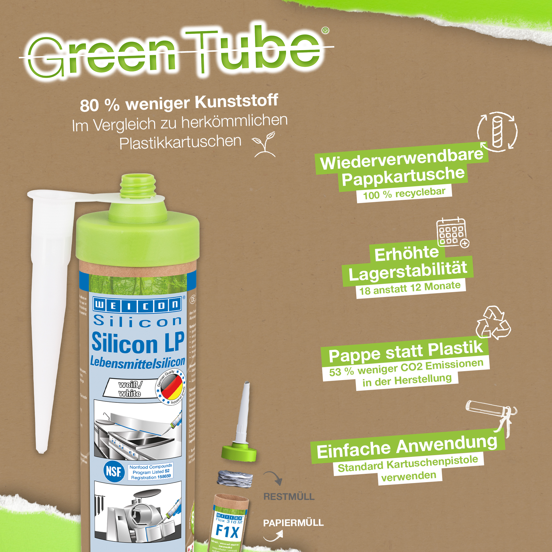 Silicon LP | dauerelastischer Dichtstoff für den Trinkwasser- und Lebensmittelbereich