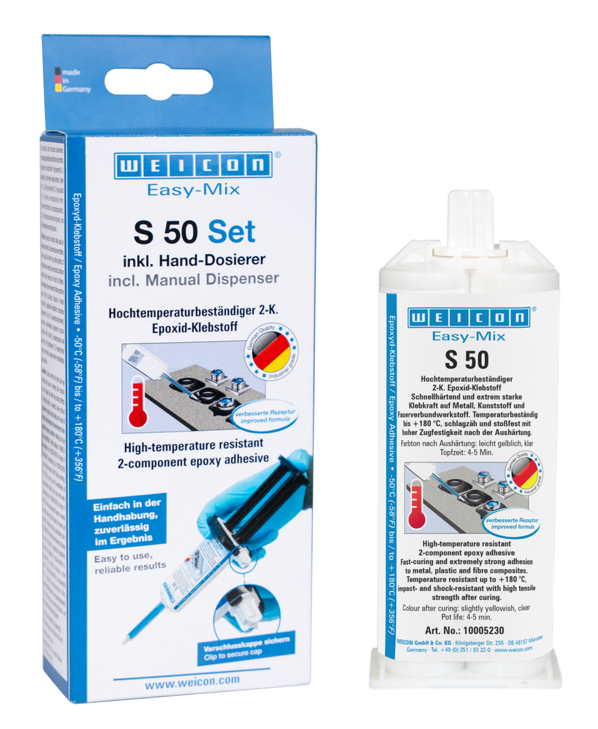 Easy-Mix S 50 | High-temperature resistant epoxy resin adhesive for fast repair and maintenance work
