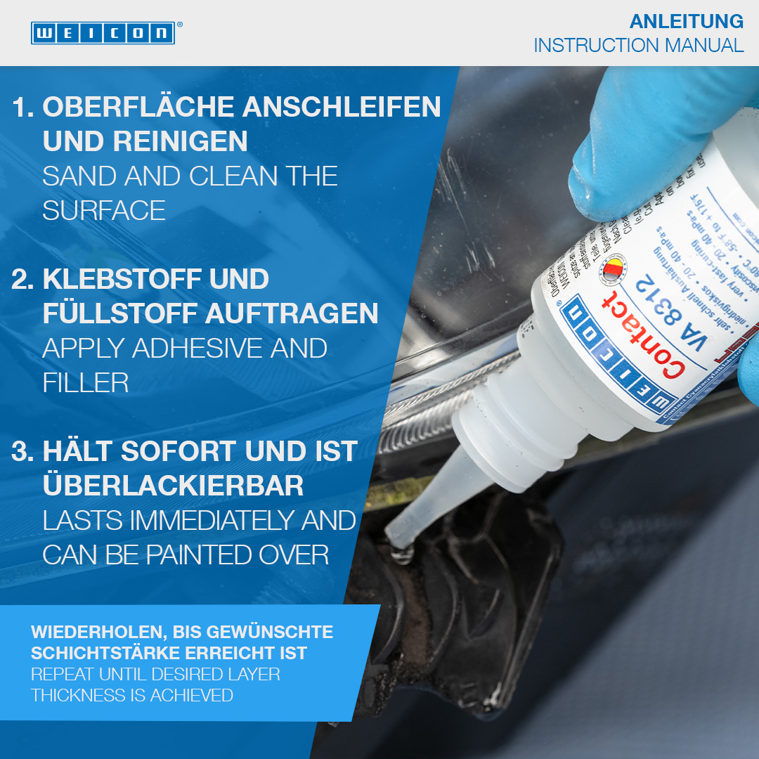 Contact-Filler Set | black special filler and cyanoacrylate adhesive Contact VA 8312