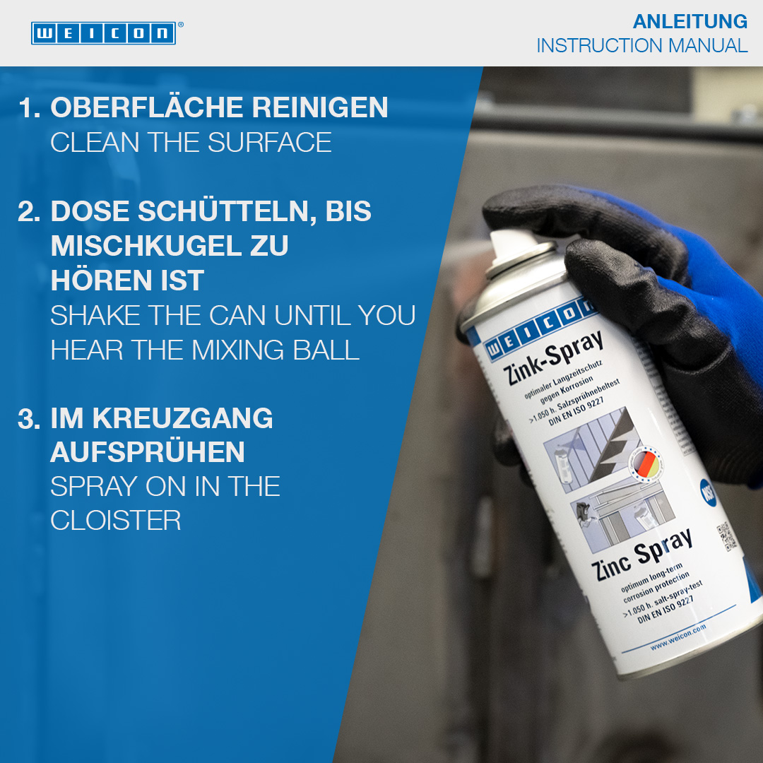 Zink-Spray | kathodischer Korrosionsschutz mit Zulassung für den Lebensmittelbereich