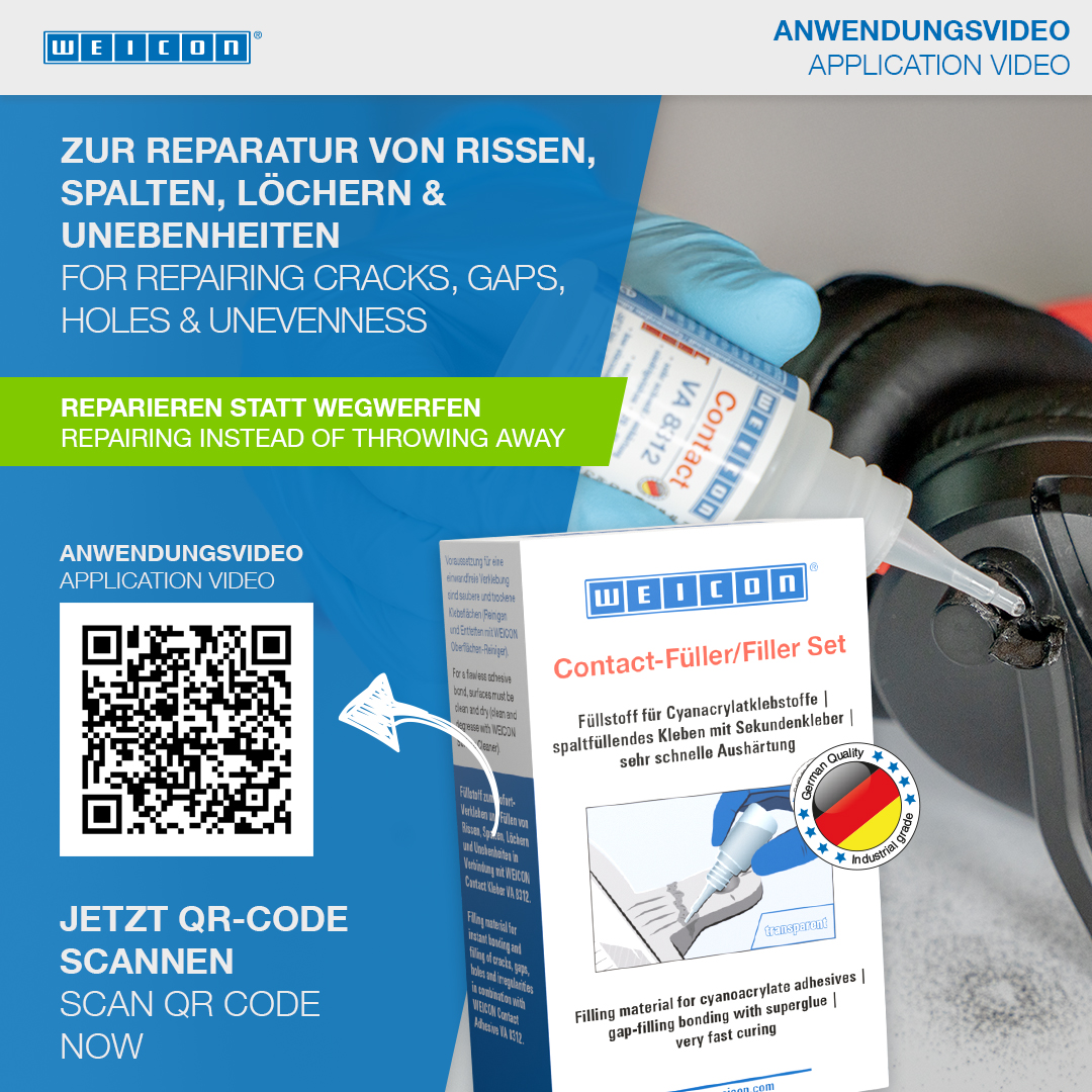 Contact-Filler Set | black special filler and cyanoacrylate adhesive Contact VA 8312