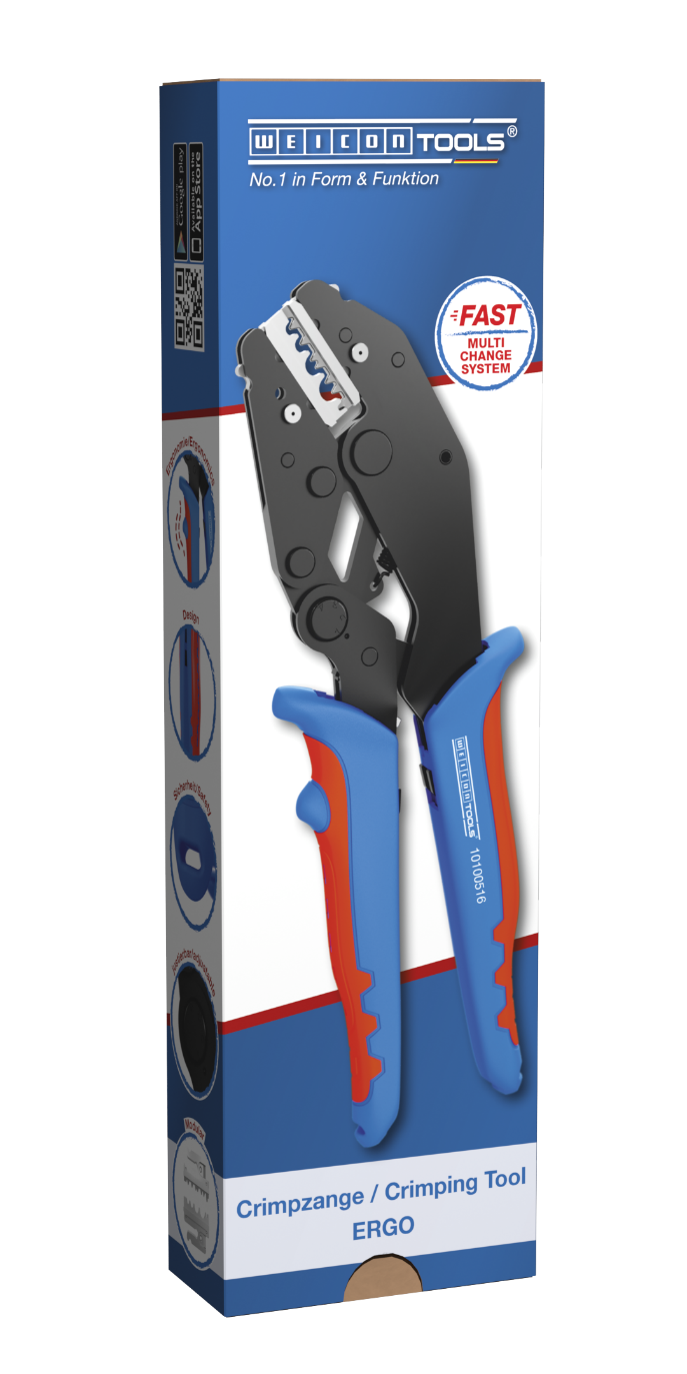 Crimp tool ERGO
 | for crimping MC4 connectors/insulated wire end ferrules/insulated cable lugs