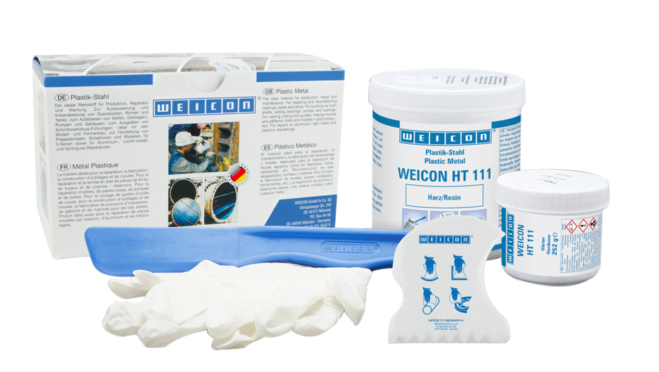 WEICON HT 111 | stahlgefülltes hochtemperaturbeständiges Epoxidharz-System für Reparatur und Formgebung