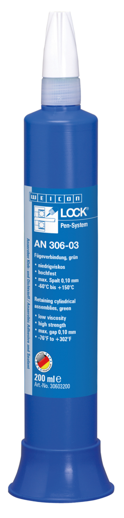 WEICONLOCK® AN 306-03 Retaining Cylindrical
Assemblies | for bearings, shafts and bushes, high strength, low viscosity