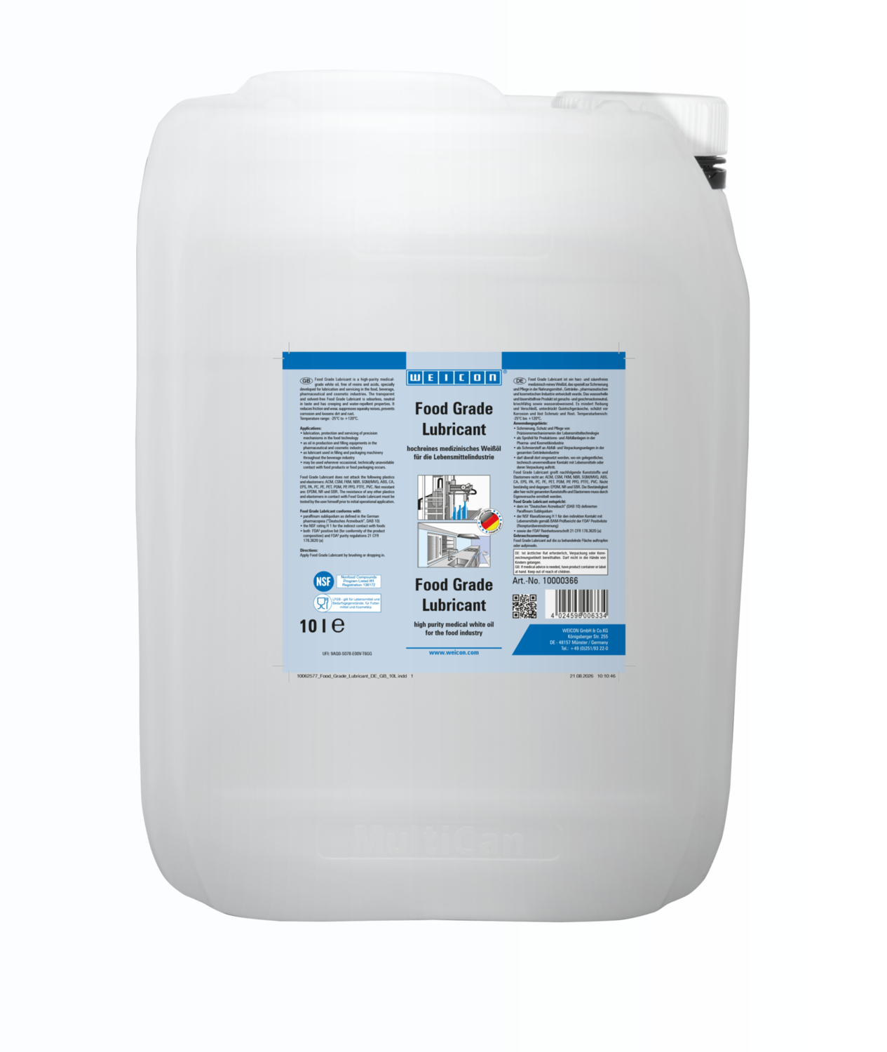 Food Grade Lubricant | Schmier- und Pflegeöl für den Lebensmittelbereich NSF H1