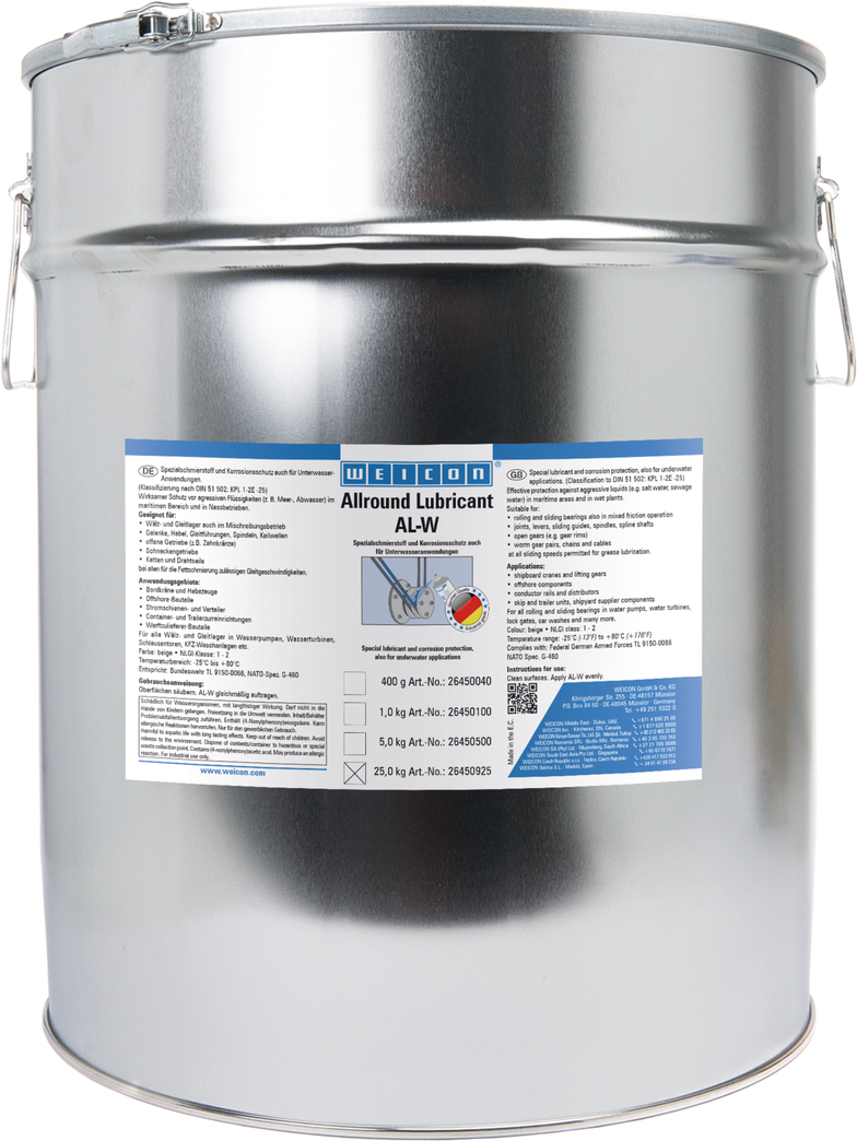 AL-W High-Performance Grease | Special lubricant also for underwater applications