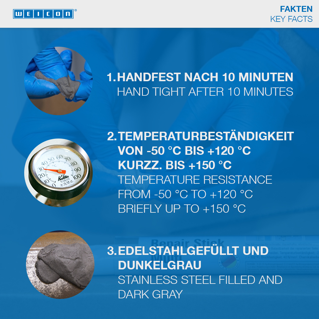 Repair Stick Stainless Steel | Non-corrosive repair putty with drinking water approval