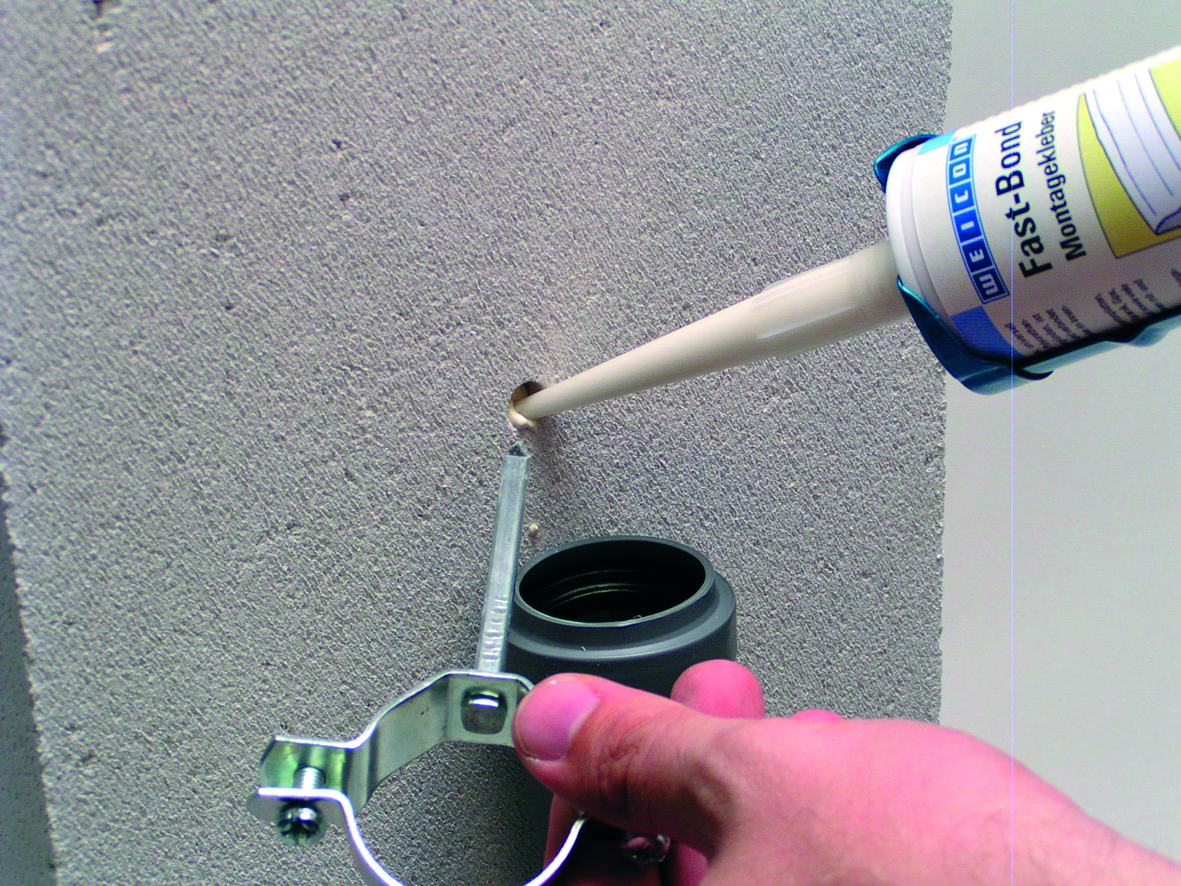 AWB_Fast-Bond Gewinde in Betonwand kleben mit Weicon Fast-Bond