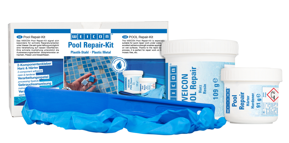 WEICON Pool Repair-Kit | schnelle Reparaturarbeiten auch unter Wasser WEICON Pool Repair-Kit | schnelle Reparaturarbeiten auch unter Wasser