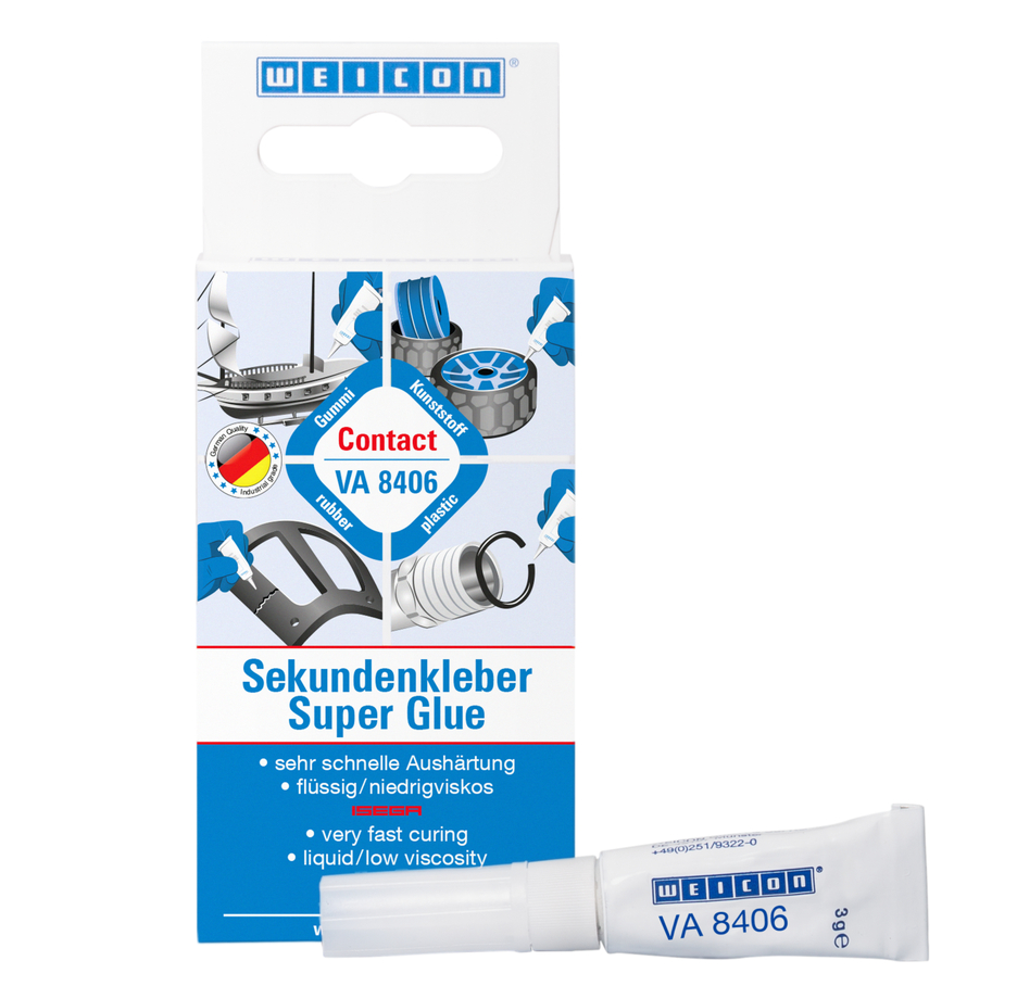 VA 8406 Cyanacrylat-Klebstoff | Sekundenkleber für schnelle Fixierungen und Verklebungen VA 8406 Cyanacrylat-Klebstoff | Sekundenkleber für schnelle Fixierungen und Verklebungen