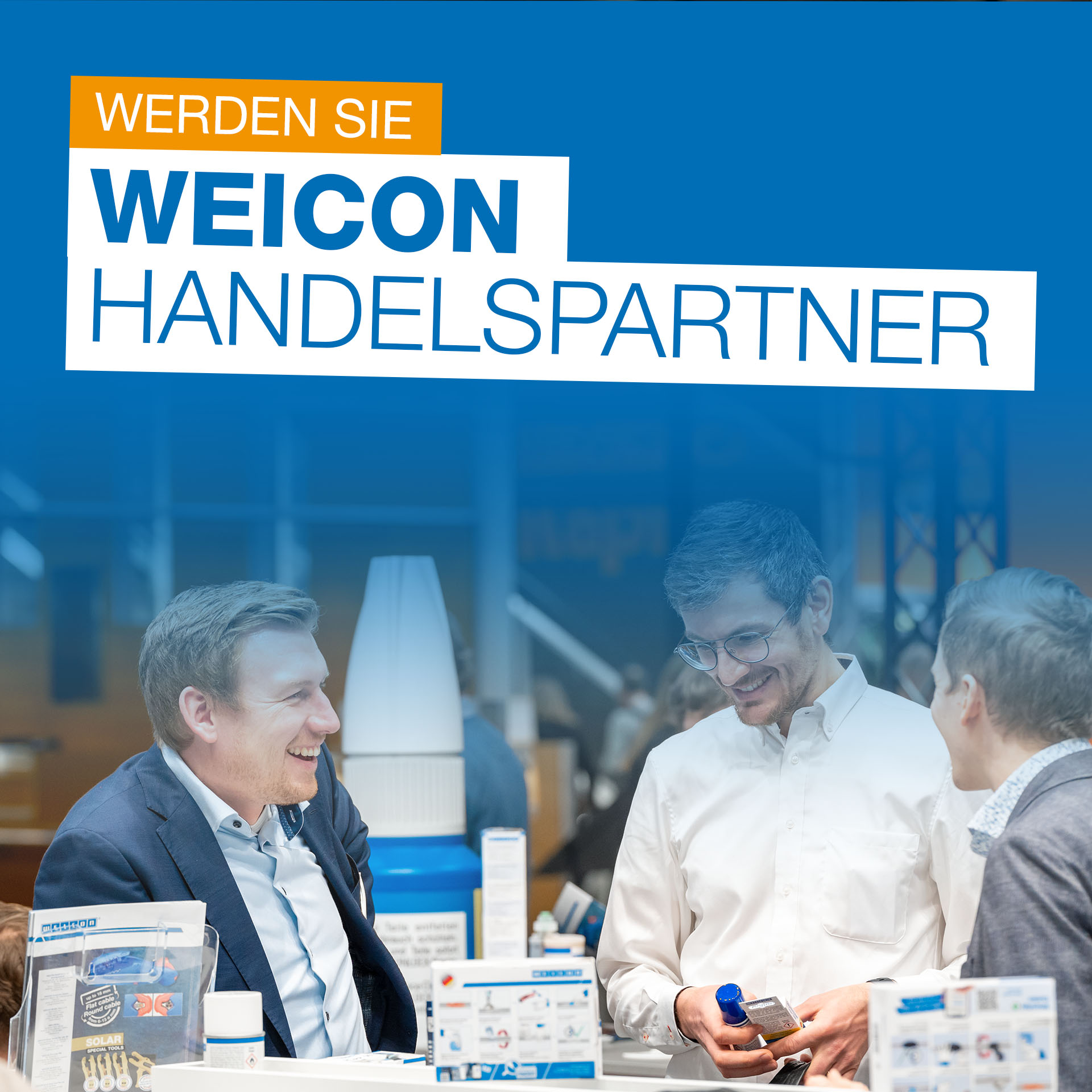 office, people, trade-show, blue, banner