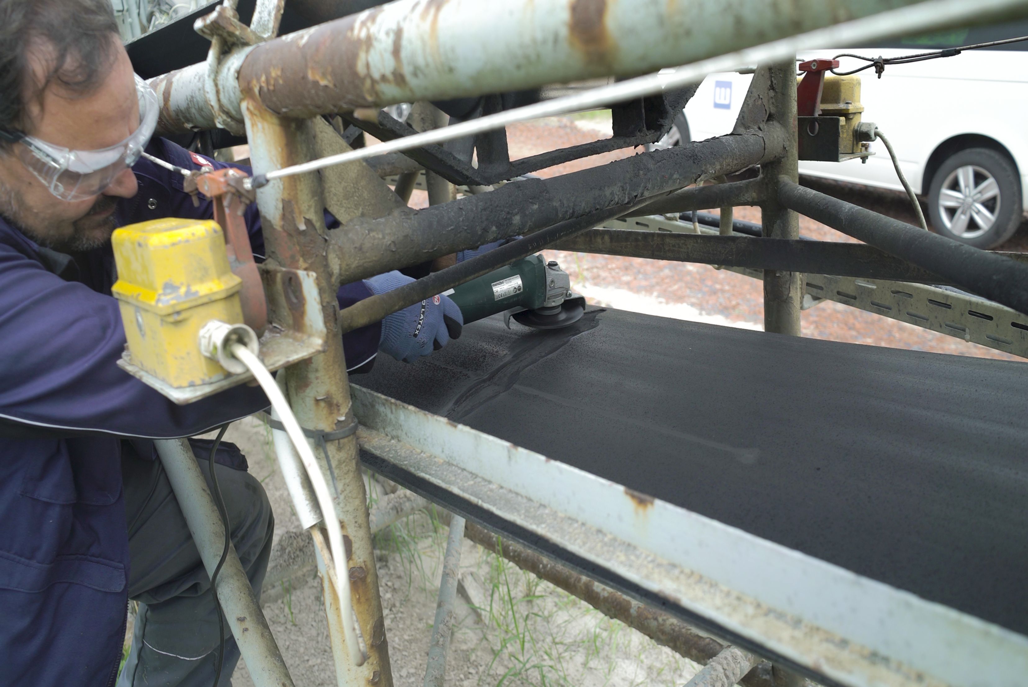 construction, machinery, steel, grinder, maintenance
