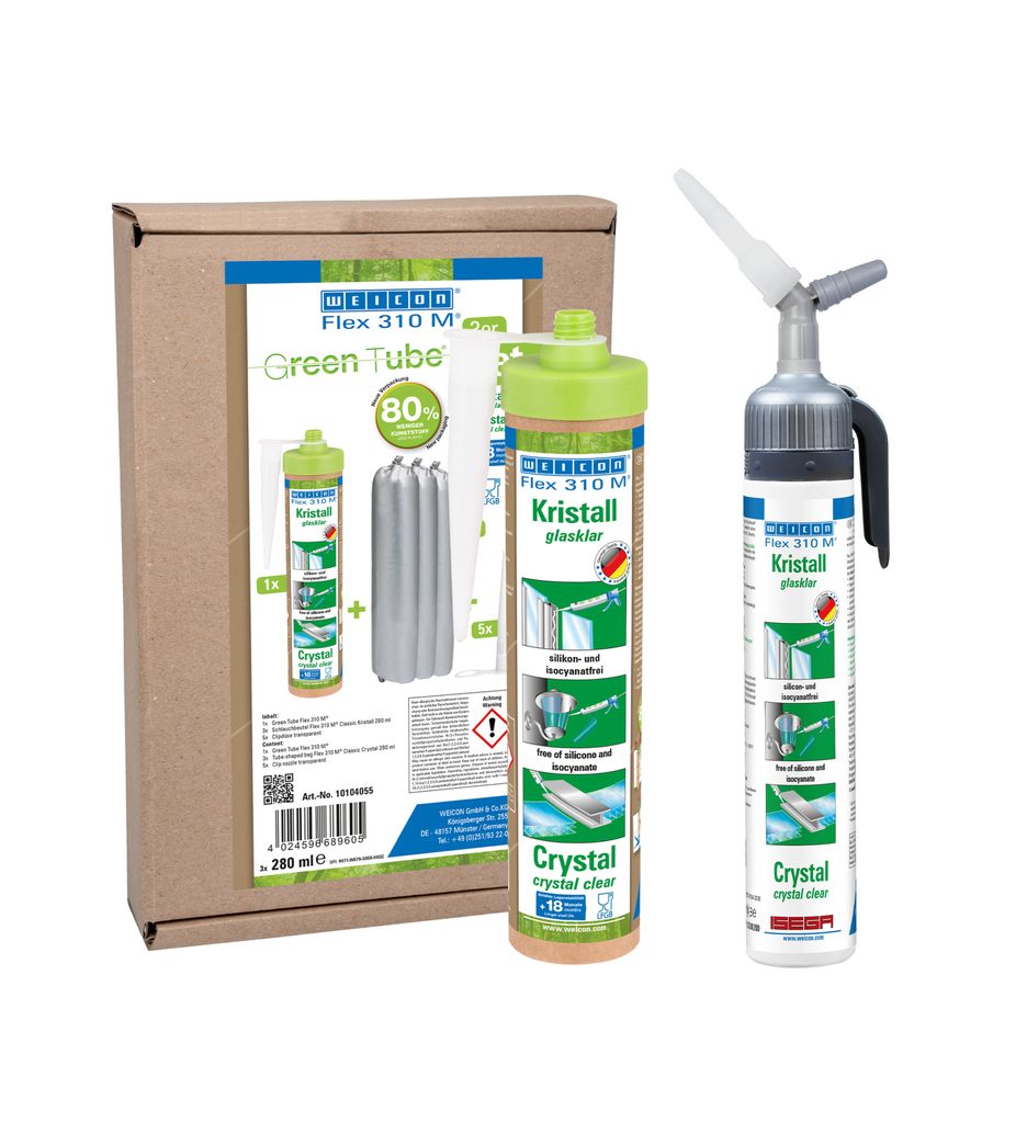 Flex 310 M® Kristall | elastischer Klebstoff auf MS-Polymer-Basis im Presspack für ermüdungsfreies Arbeiten