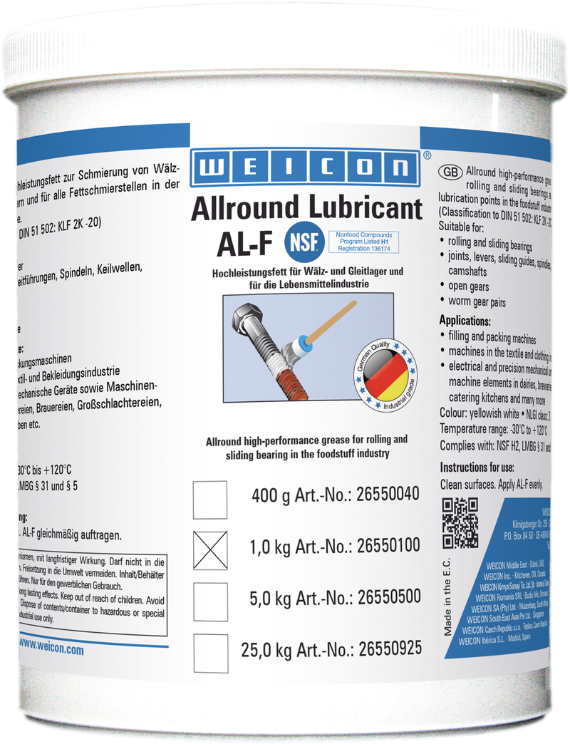 AL-F High-Performance Grease | Food-safe multi-purpose grease AL-F High-Performance Grease | Food-safe multi-purpose grease